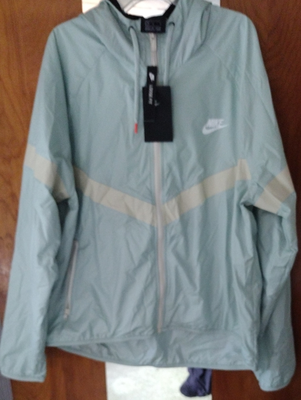 Nike Women's Light Mint Windbreaker Jacket with Hood